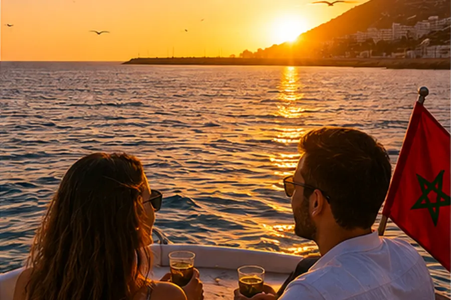 Croisière au coucher du soleil à Agadir sur l’Atlantique