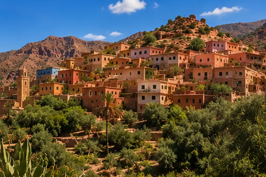 Village berbère dans les contreforts de l’Atlas