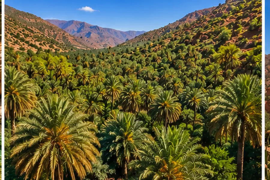 Vallée de palmeraie au Maroc